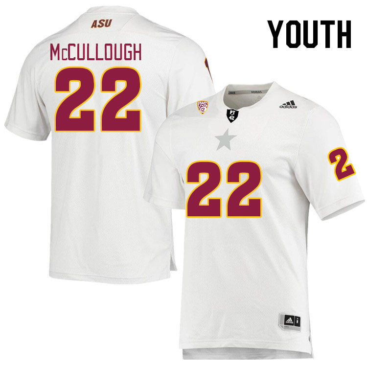 Youth #22 Caleb McCullough Arizona State Sun Devils College Football Jerseys Stitched Sale-White